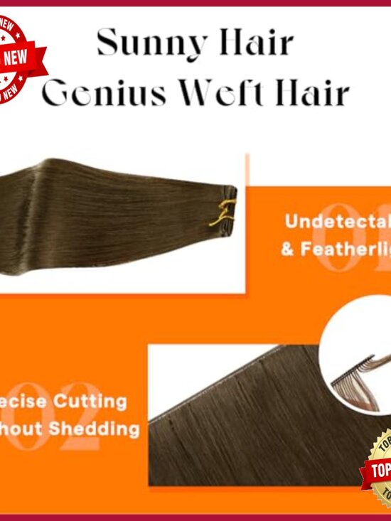 16 Inch Human Hair Extensions, Remy Weft, Sew-In, 50g, Natural Look main image 5